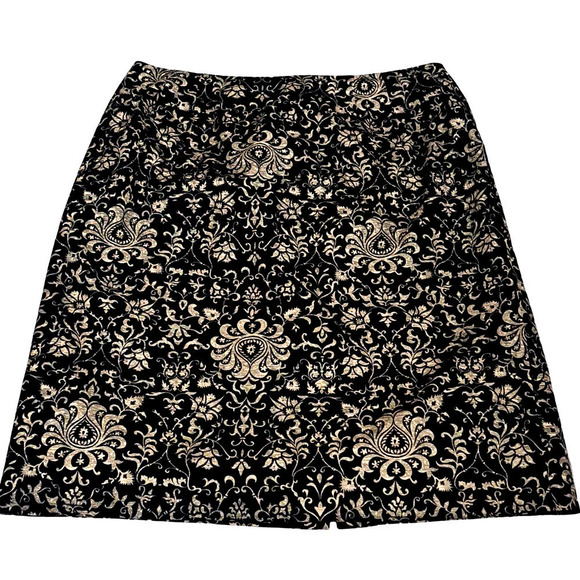 Talbots black and gold brocade skirt size 12 - Picture 1 of 4